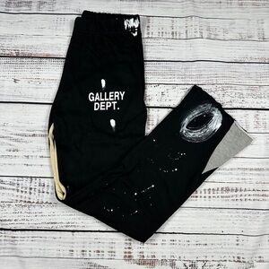 Gallery Dept Joggers Black Paint Splatter Sweatpants Mens Size Large